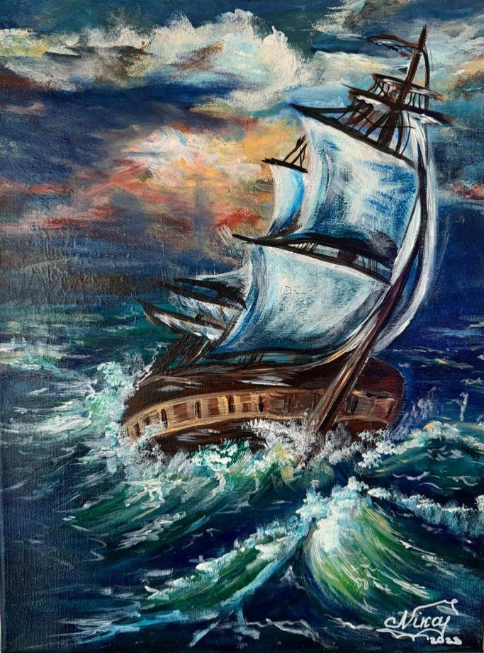 „Ein weißes Segel im tobenden Sturm“